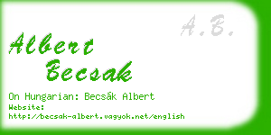 albert becsak business card